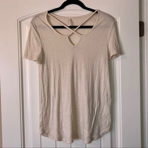 Ivory cross cross top